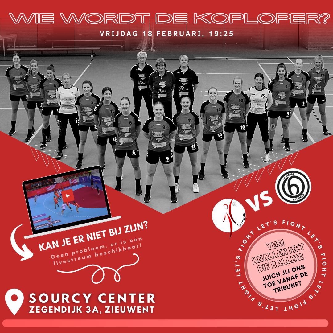 PacelliHandbal's tweet photo. Morgen een inhaalwedstrijd op het programma en niet zomaar 1tje. We spelen thuis tegen de nr 2 Olympia. Kom jij ons supporten naar de overwinning? 
Ps. De kantine is ook weer open tot 1.00😏🥂 https://t.co/MPdlLNH2XQ