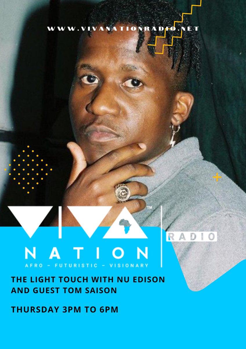 Nu_Edison's tweet photo. This afternoon I’ll be chatting to singer-songwriter & composer, @tomsaison 🤟🏽💫 tune in @ 4pm https://t.co/H1PoIbcF2a ☀️🌈 @vivanationradio #TheLightTouch https://t.co/xOg8639Xm5