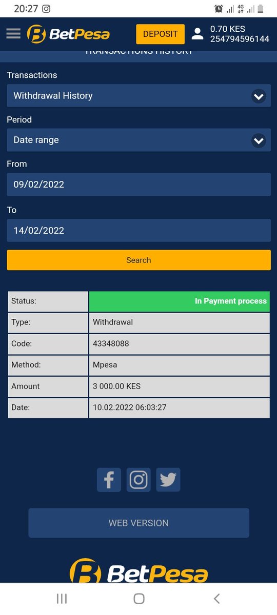 YayosJr's tweet photo. @BetPesaKe Complete 7day payments delay https://t.co/W76LMdV2xi