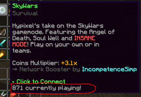 please update skywars <a href="/HypixelNetwork/">Hypixel Server</a>