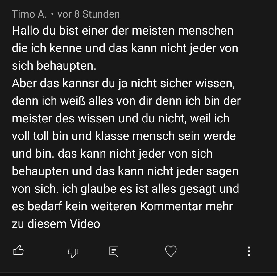 Mein neuer Lieblingskommentar. 😂😁