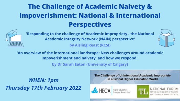 HiberniaCollege's tweet photo. Hibernia College's @ruthnibheolain is looking forward to having @DrSarahEaton and @Aisling_Reast join her for the next instalment of #HAQEF 2122 #NFSeminar series, today, at 1 PM, for another engaging discussion. Link to register here: https://t.co/xW2S4uQwih. #HECAPD @HECA_IRL https://t.co/waCdvASaDX