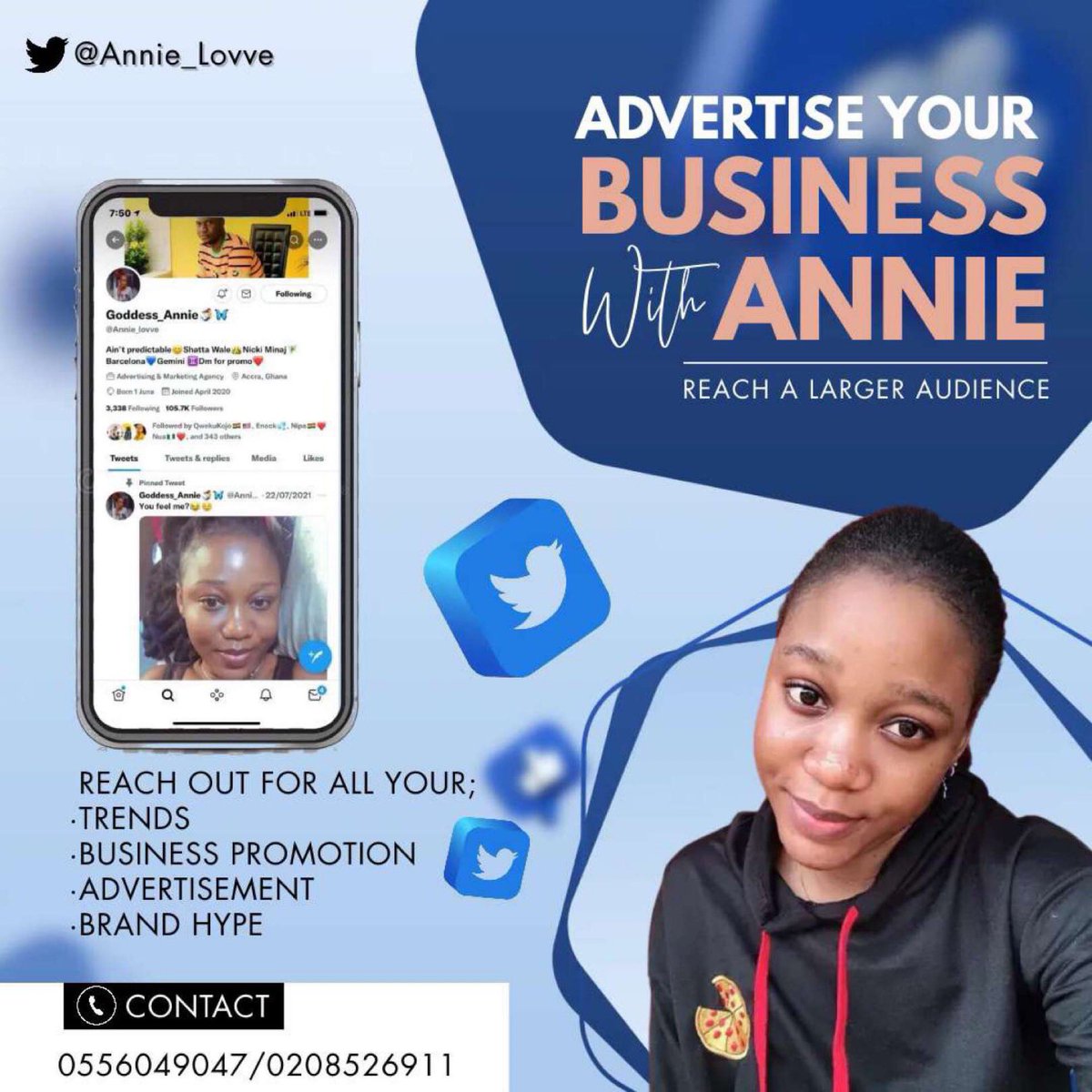 Need someone to advertise your business??
Just Dm @Annie_lovve she will do the work for you😌🤝