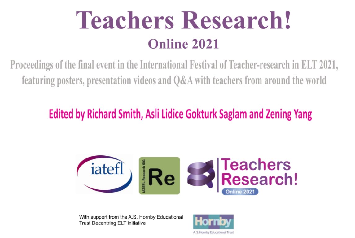 Proceedings of Teachers Research! Online 2021 with posters and videos of 117 presentations by teachers and student-teachers from 15 countries is now published online. bit.ly/3LRWTGL