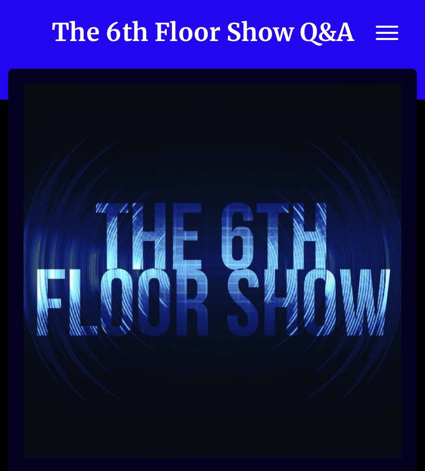 Check out our latest Q&amp;A’s with <a href="/theonlyrachelb/">Rachel Black</a> <a href="/itszush/">Zush aka Guyver</a> <a href="/SummonFugzi/">FUGZI</a> <a href="/TheRealJkiing/">Jkiing 🇱🇨</a> &amp; <a href="/thejanechuks/">Jane Chuks</a>

the6thfloorshowqaa.webador.co.uk