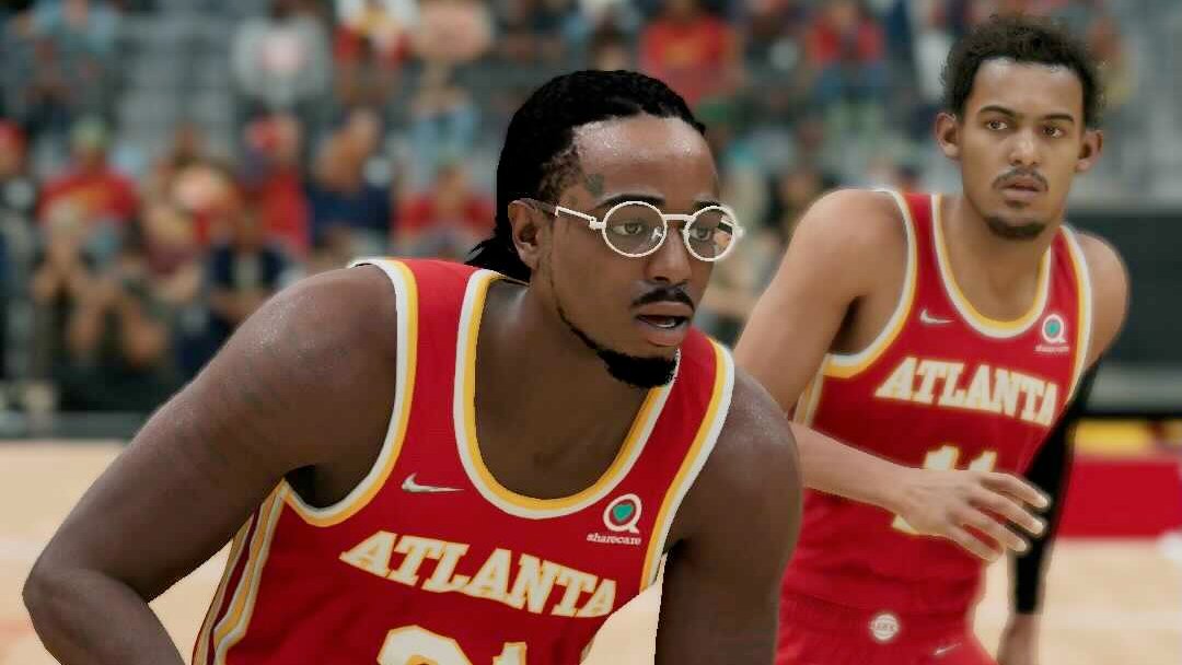 ATLHawks's tweet photo. .@QuavoStuntin is available for play on @NBA2K 👀

...with the Cartier frames too 🥶 https://t.co/P0z7NMIZor