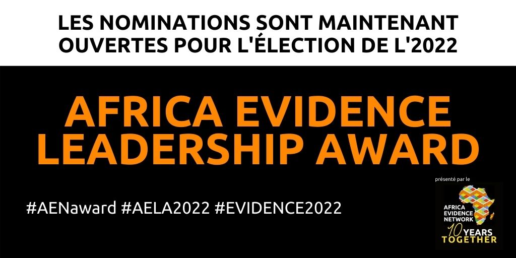 Africa_evidence's tweet photo. ⏳ #AELA2022 Nominations 1️⃣ JOUR à venir !
Nommez 3️⃣ nouveaux gagnants pour rejoindre les rangs des 🏆#evidencechampions :
@deewarira, Kenya
@FrejusTHOTO, Bénin
@MapulaTshangelM, Afrique du Sud
@VeliaManyonga, Malawi
Soumettre les nominations MAINTENANT: https://t.co/mk4FYrZ20l https://t.co/moB4m12qI5