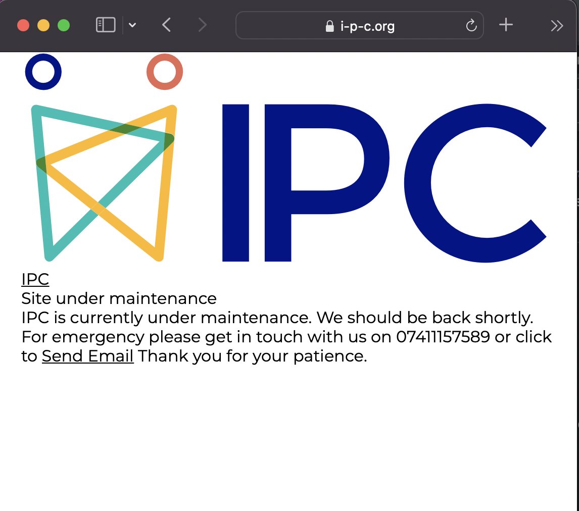 Our website  i-p-c.org is currently under maintenance. 
We should be back shortly. 
For emergency please get in touch with us on 07411157589 or send an email to info@i-p-c.org
Thank you for your patience.