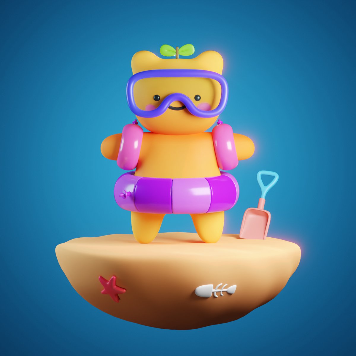 I just made a fanart of the cute <a href="/WonderPals/">WONDERPALS 🌱</a> . This 
pal is about to go for a swim.
Modelled and rendered in blender.
<a href="/minasnft/">MinaPal</a> <a href="/ItShoPal/">sho</a> <a href="/coreinth/">coreinth</a> @Colsh929 
#wonderpals