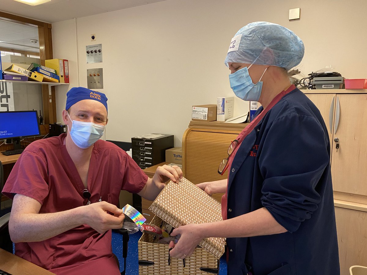 orthoydh's tweet photo. @YeovilHospital @SophieWitcher @alexjjacksonODP @nemmayoung Random Act of Kindness Day ….in action in Main Theatres. Thank you to Penny and Sylwia for organising all the goodies. 🤗🍫💕#lotsofsmiles #specialteam https://t.co/vOQsd0is9x