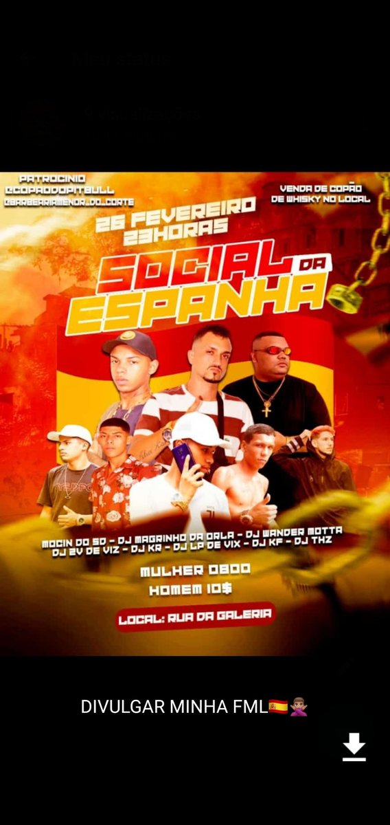 BAILEDACDDTdL's tweet photo. DIVULGAR MINHA FML TAMOS VOLTANDO COM TUDO VEM COM A TROPA DA ESPANHA @DJ_KF_DA_CDD @DjMagrinDaOrla @DjmocinDoSD @djwandermotta @lp_devixdj 
#dj 2v da vix
#dj thz
DJ KR https://t.co/Diz4IwCt2X