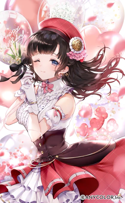 にじさんじ鈴鹿詩子さんのお誕生日グッズイラストを担当しました❕🎂🎉
アイドルっぽく可愛い詩子お姉さんを描かせていただきました～❕♥️ 