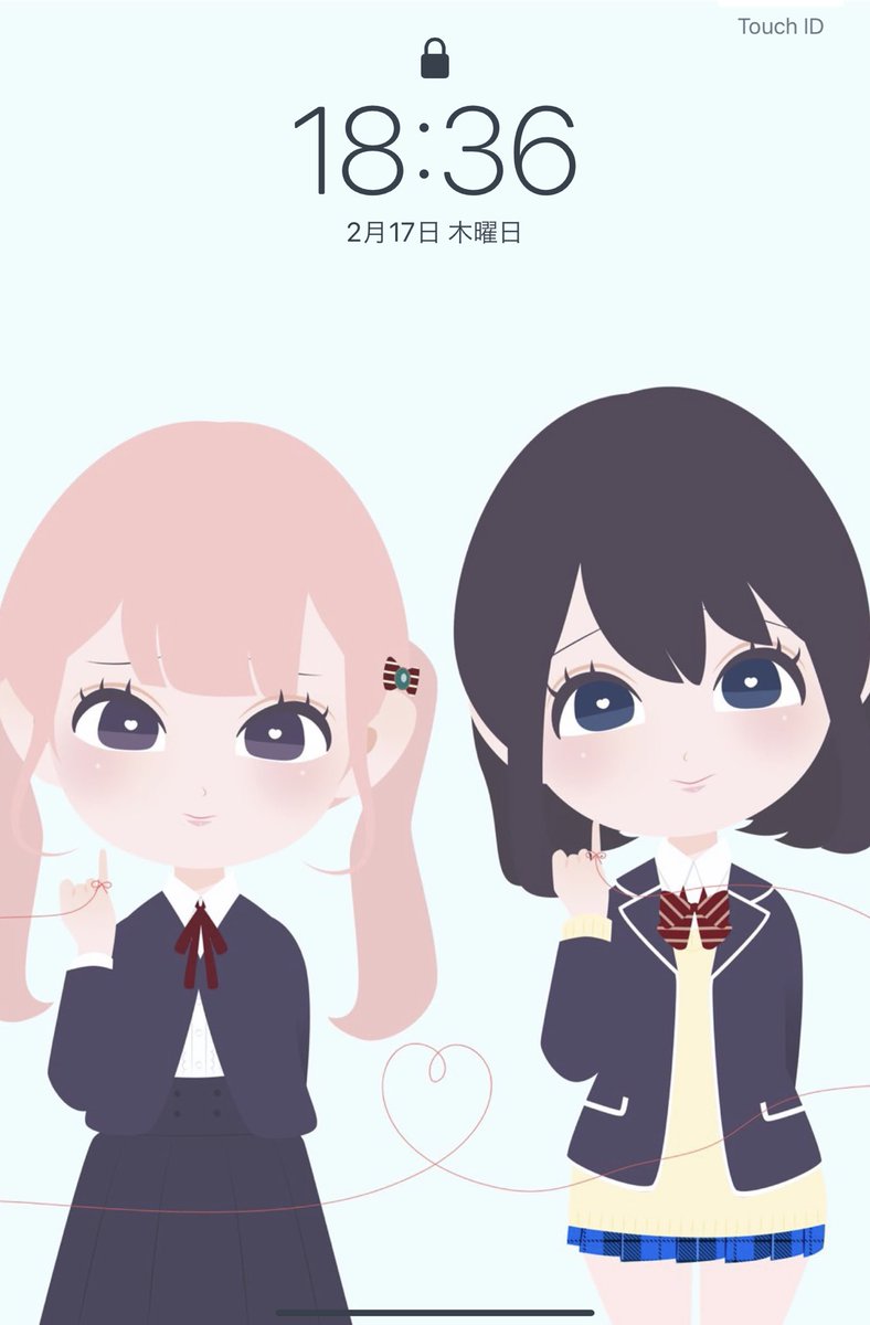 tsumugi630's tweet photo. とうにゅうさん(@milky_tonyu )が完結お祝いに莉々奈と高崎さん描いてくれたのでロック画面に設定した…☺似顔絵めちゃくちゃお上手なだけあって凄い特徴掴んで描いてくださっててロック解除するのが勿体なくなる🥺笑 https://t.co/zNbDn8JEah