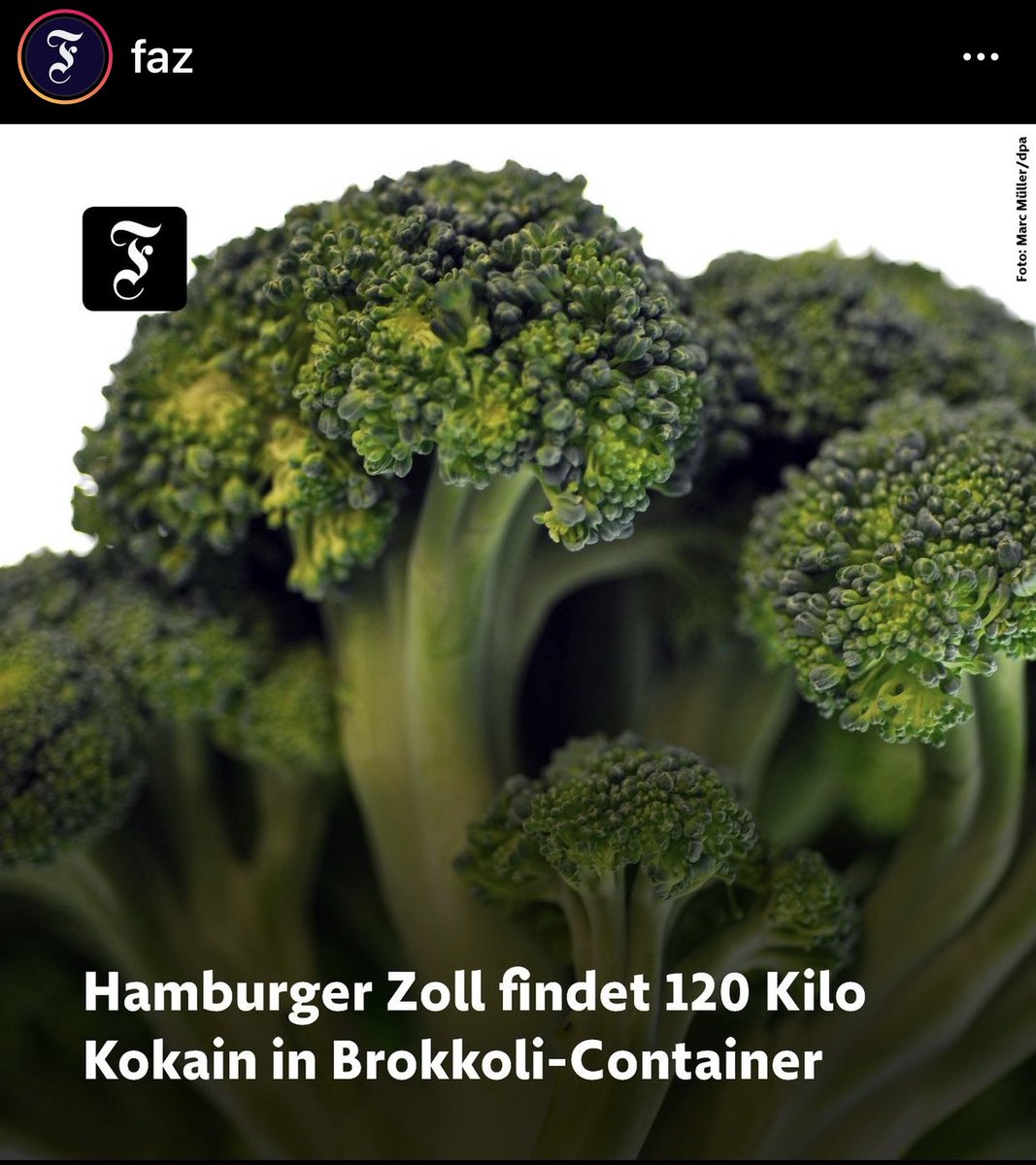 Kokain ist eben auch kein Brokkoli