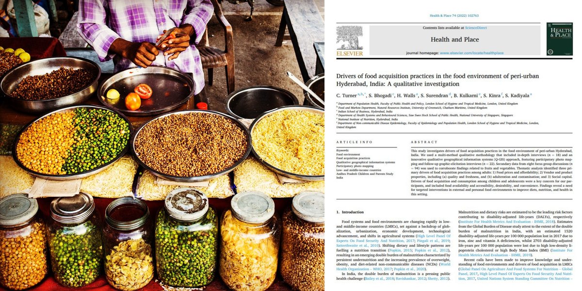 🍴 New article on #driversoffoodchoice in peri-urban Hyderabad 🇮🇳 builds on the work of the IMMANA #foodenvironment working group.

Want to know more? 💯!👇bit.ly/Turner_foodenv…