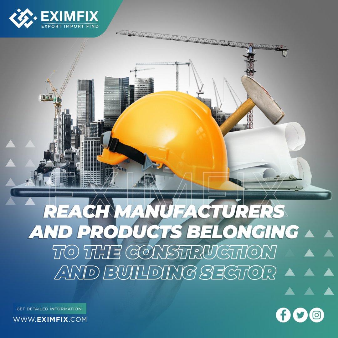 List the products and manufacturers of the Construction and Building industry at Eximfix, the meeting point of buyers and sellers. Do not miss the opportunity to reach the manufacturer directly and request for quotations. Sign up for free today.

eximfix.com

#B2B