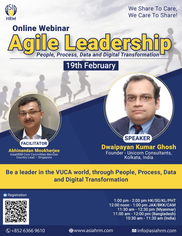 asiahrmhk's tweet photo. Join our upcoming webinar on Agile Leadership to learn how to be a leader in the VUCA world through People, Processes, Data, and Digital Transformation.

Registration: https://t.co/io3DT2k8Uy

#agileleadership #agileleaders #webinar #asiahrm #hrleaders https://t.co/WFOMRdEcsw