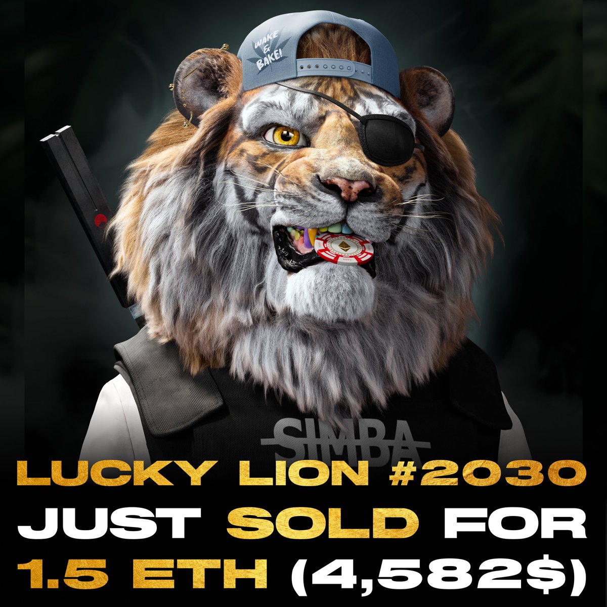 Lucky Lion #2030 just sold for 1.5ETH (4,582$) on the Secondary market <a href="/opensea/">OpenSea</a>! 🎟️