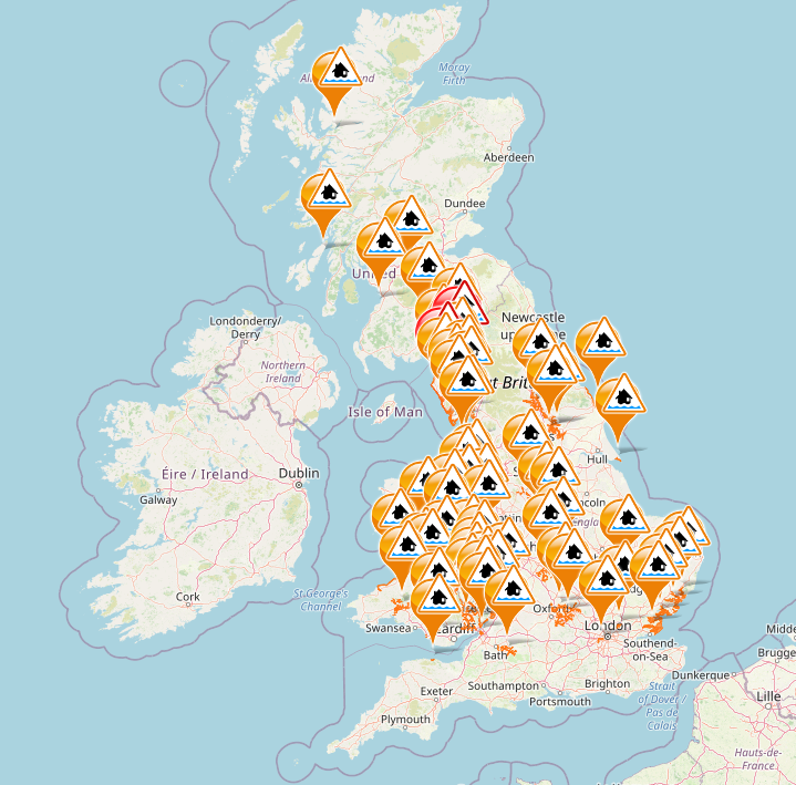 FloodAlerts covers the whole of mainland UK and is the only place to do so. #StormEunice is coming, starting in the south-west on Friday morning, heading north-east throughout the day. Keep updated on flood warnings here: floodalerts.com

#StormEunice #StormDudley