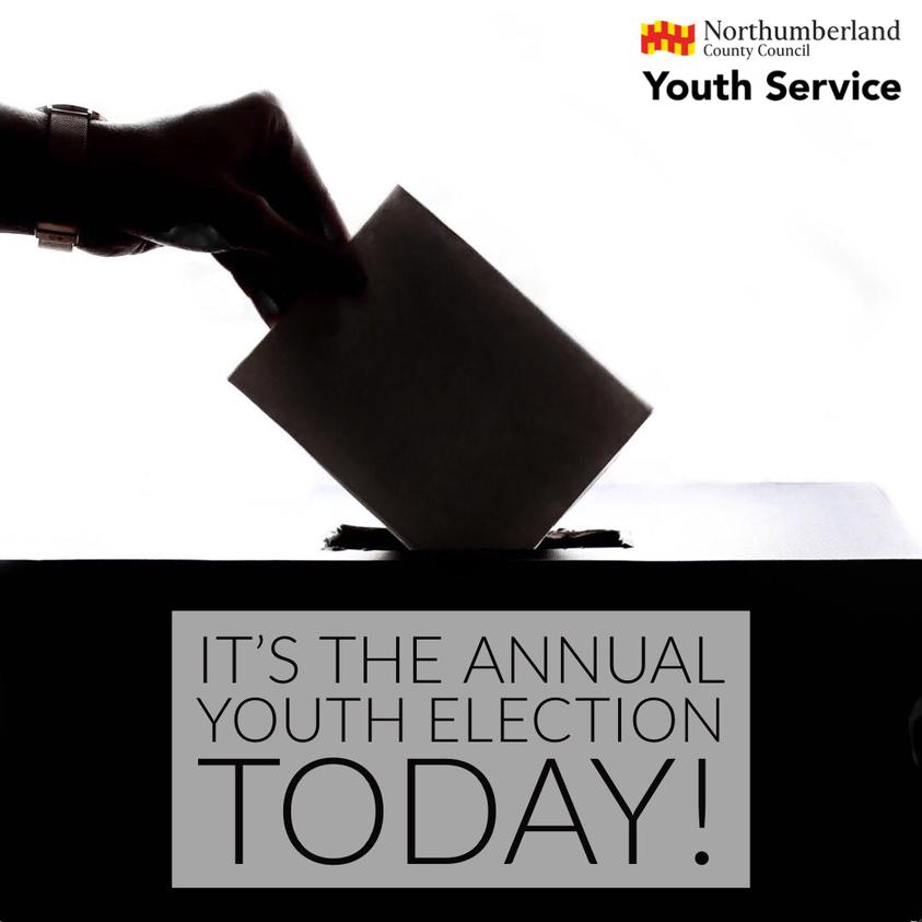 It’s the annual Youth Election today!

Young people across Northumberland are voting for their next Youth Cabinet and UK Youth Parliament members.

Follow all the action on #NCCYouthElects