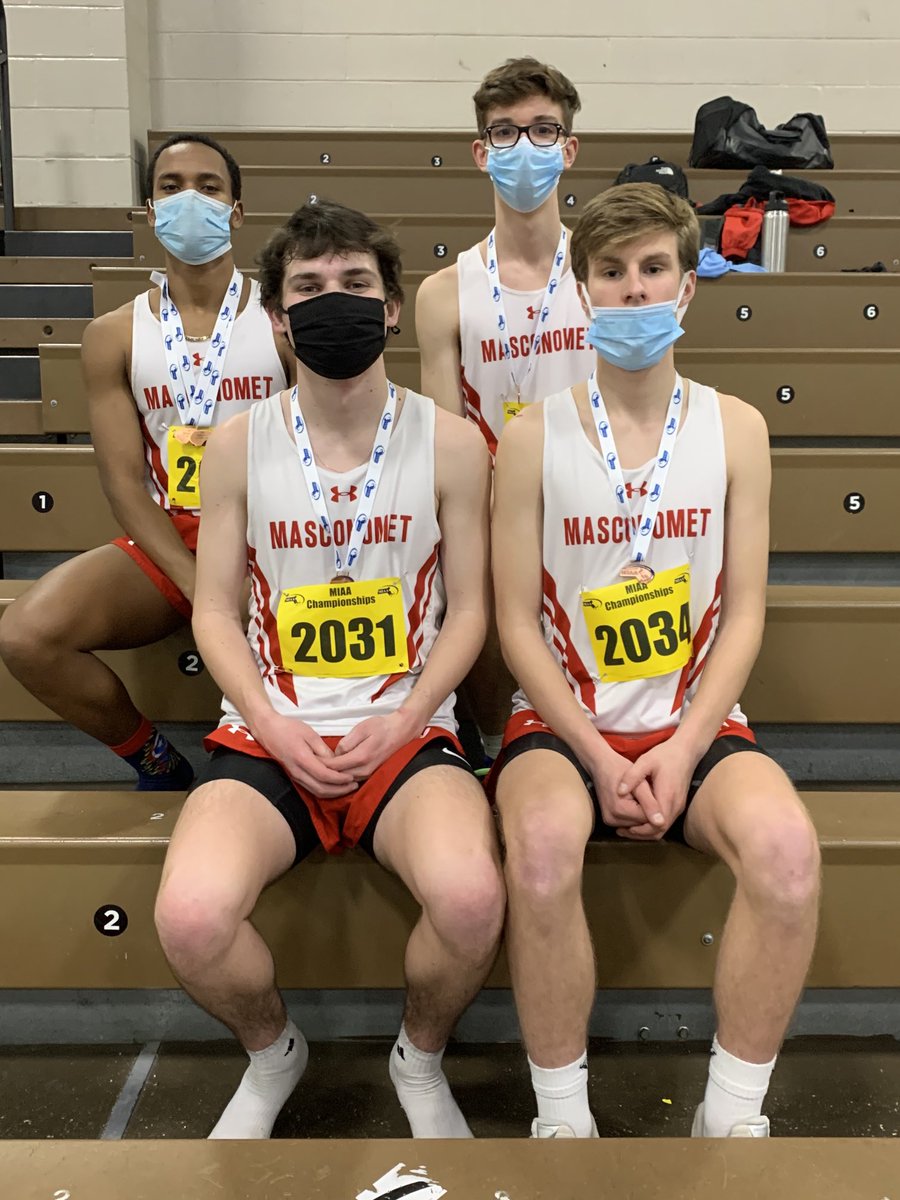 Congratulations to the Boys 4x400m relay team (James Toleos, Tim McGinley, Noah Demers and Nate Collins) for earning sixth place medals at the D3 State Meet. Also, to Nate Collins for doing likewise in the 600m run. Well Done