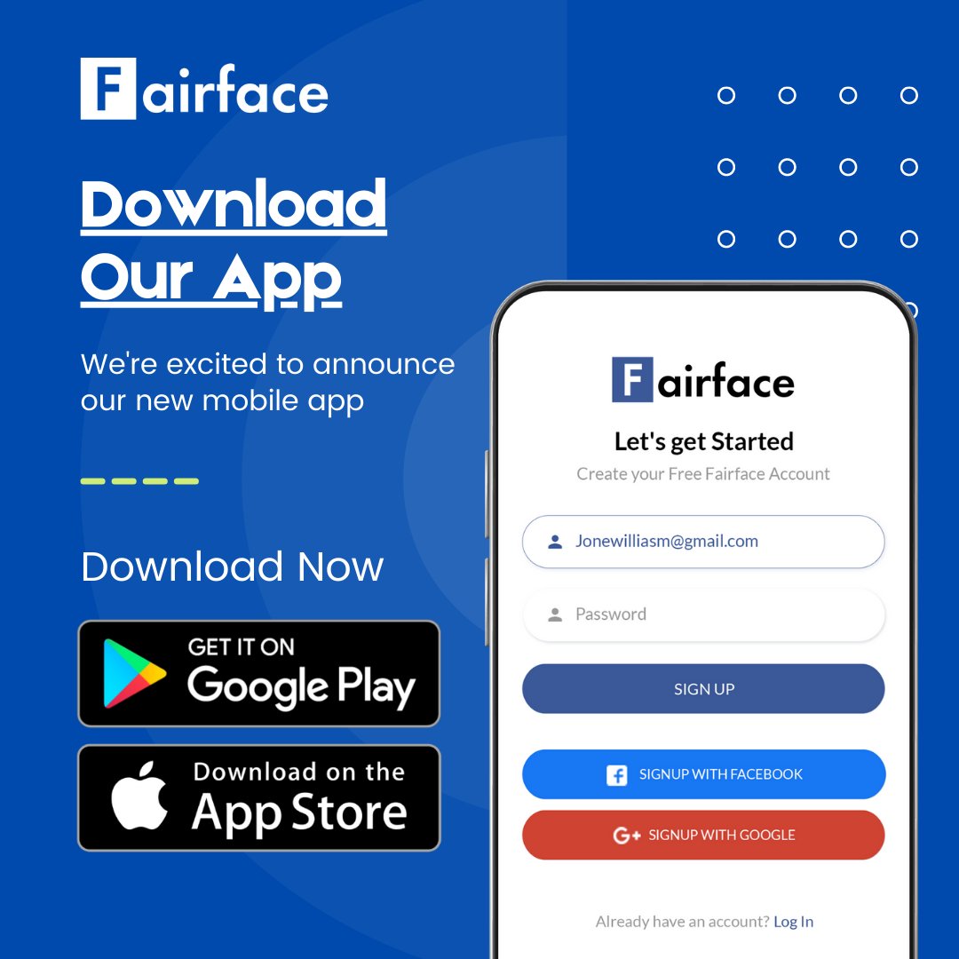 Fairfacereviews's tweet photo. Fairface can now be accessed on the move. We are now on Appstore &amp; Google Playstore. 

https://t.co/MMMG9MwSyx

#FairfaceReviews #businessreviews https://t.co/DdKvC6ERNT