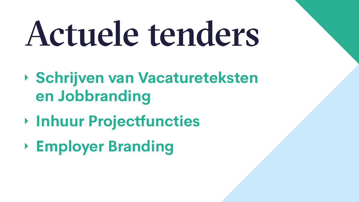 De arbeidsmarkt is krap! En dat merken de aanbestedende diensten ook. Deze week gaan NPO, de Gemeente Leiden en Rijkswaterstaat de zoektocht aan. Helpt u hen aan de juiste mensen?
aanbestedingen.corusadvies.nl/actuele-tenders
#tenderalert #aanbestedingen #tenders