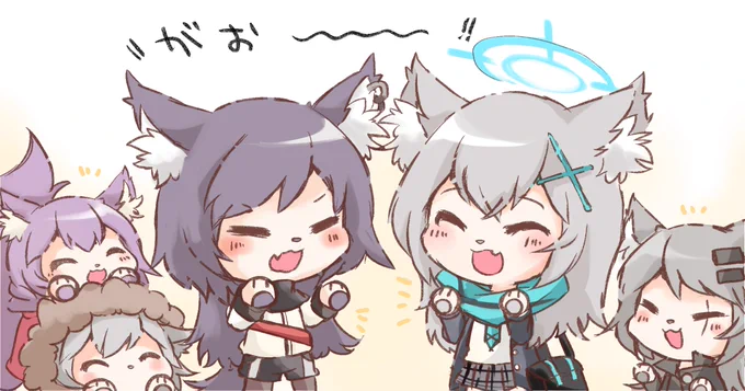 きみもおおかみ?🐺
#アークナイツ #ブルーアーカイブ 