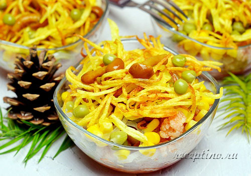 helpdoc2013's tweet image. Салат из цветной капусты, кукурузы, зеленого горошка, маринованных опят, картофеля пай - рецепт с фото receptino.ru/salaty/salaty-…