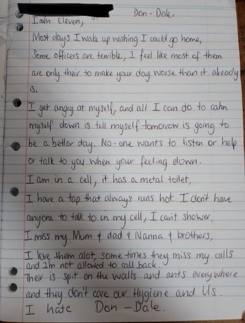 (A)manda Parkinson (@idunnonews) on Twitter photo Today an 11 year-old wrote this letter about his recent experience of #DonDale. If this is not proof we need #raisetheage and #closedondale than we have lost our humanity.
#ntpol #auspol <a href="/SophieTrevitt/">Sophie Trevitt</a> <a href="/ZiziAverill/">Zizi Averill</a> <a href="/NTCOSS/">NTCOSS</a> <a href="/AMSANTaus/">Aboriginal Medical Services Alliance NT🖤💛❤️</a> <a href="/DoctorBoffa/">John Boffa</a> Today an 11 year-old wrote this letter about his recent experience of #DonDale. If this is not proof we need #raisetheage and #closedondale than we have lost our humanity.
#ntpol #auspol <a href="/SophieTrevitt/">Sophie Trevitt</a> <a href="/ZiziAverill/">Zizi Averill</a> <a href="/NTCOSS/">NTCOSS</a> <a href="/AMSANTaus/">Aboriginal Medical Services Alliance NT🖤💛❤️</a> <a href="/DoctorBoffa/">John Boffa</a>