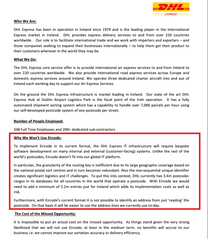 loc8code's tweet image. No excuse for poor Service - BUT the Oireachtas was told by UPS @newsfromftai 7 others in 2014 that they would have difficulty using Eircode esp for their manual sorting operations. They were ignored of course but the Irish Public were duped into believing the contrary #FIASCODE