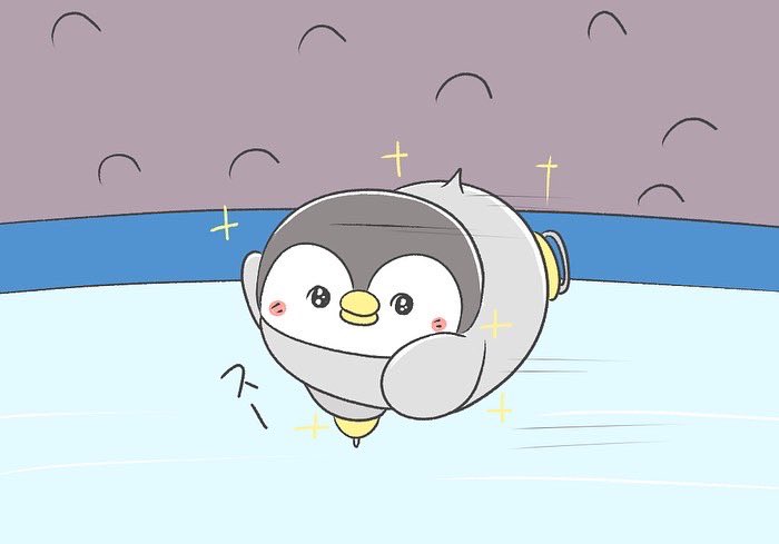 「ペンギンとフィギュアスケート 」|ペンギンの優しい世界-お腹すい汰＠のイラスト