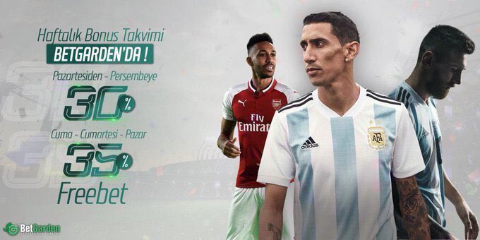 🗓 Haftalık Bonus Takvimi 

✅ Pazartesiden - Perşembeye %30 #Freebet

✅ Cuma - Cumartesi - Pazar %35 #Freebet BetGarden’da!

📌 En yüksek oranlar ile Betgarden'da Kazanın!➡️ bit.ly/BetGardenGiris