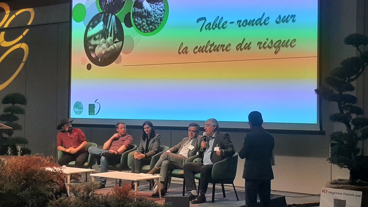 GEFeL_org's tweet photo. Notre président GEFeL @BrunoDarnaud participe à la table ronde du congrès @FNPFruits sur la culture du risque avec @SergeZaka @agrikol @fdescrozaille et @A_Bourolleau 
Un échange riche sur les enjeux de l'arboriculture suite à la présentation de la cartographie des risques FNPF https://t.co/MOwaTyzwC0