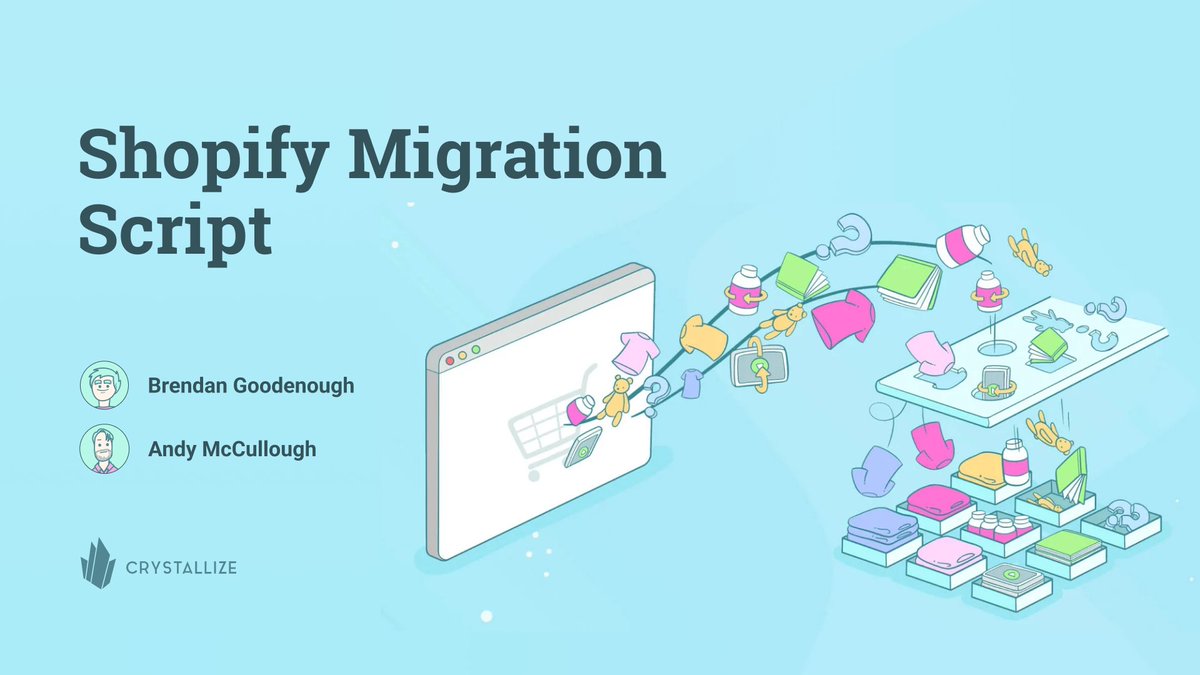 ▶️Livestream February 17th, 2022 at 3:00 PM CET
Seamlessly Migrating from Shopify to Crystallize

Join <a href="/nerdenough/">Brendan Goodenough</a> and <a href="/crystallize__AM/">Andy McCullough</a> as they walk us through the updated Shopify migration script.

Be there 👉youtube.com/watch?v=Y0QNmt…