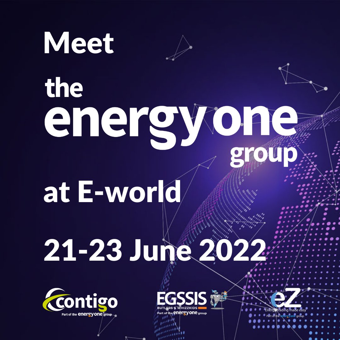contigosoftware's tweet image. Contigo, @eZ_nergy and @egssis_nv will be showcasing solutions and services at E-world 2022 between 21-23 June. Combined, the three Energy One companies form the European division of the Energy One Group. Meet the teams on one stand (Hall 3 - 242) #Eworld2022 #energytrading