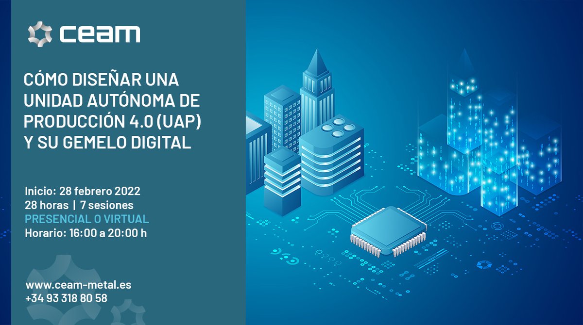 CEAMmetal's tweet photo. 28 febrero | Cómo diseñar una Unidad Autónoma de Producción 4.0 y su Gemelo Digital 👥
Con la colaboración de @Avantsim Software.

📝Inscríbete ➡️ https://t.co/jOrXIaHkBr

#gemelodigital #UAP #digitaltwins https://t.co/PNc7MeSmLT