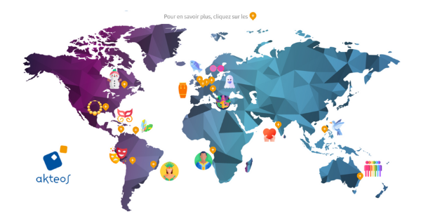 Akteos's tweet photo. Si le #carnaval se célèbre à travers le monde, il y a des carnavals plus connus que d’autres qui constituent des évènements majeurs attirant des millions de personnes 🎭

Dans cette carte interactive, découvrez des faits amusants sur 15 grands carnavals : https://t.co/jIvTa6aQFb https://t.co/LbvJ1QgDpY