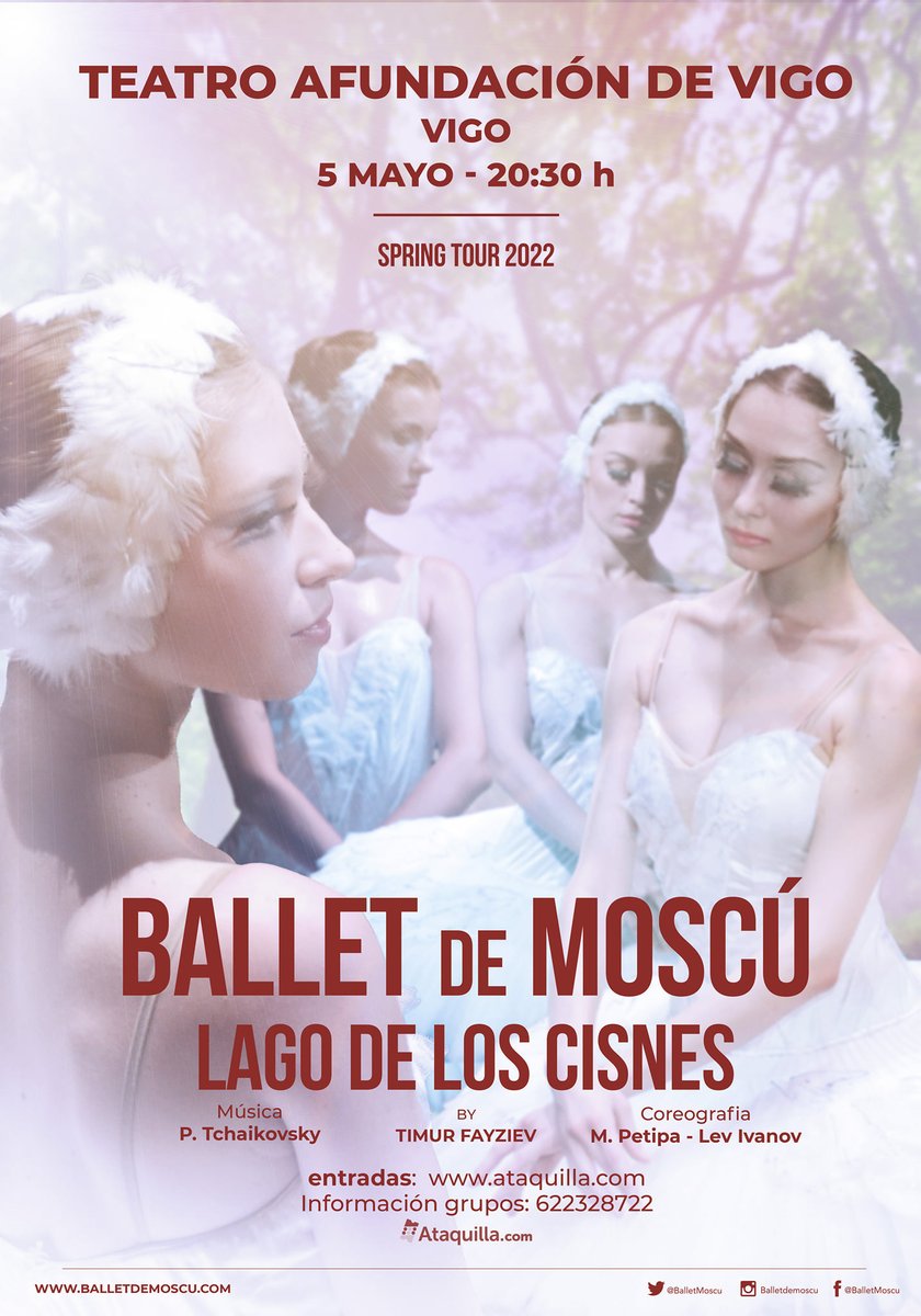 Promoción para los amantes del #ballet en #Vigo
“El Lago de los Cisnes” en el #Teatro <a href="/Afundacion_org/">Afundación</a> Vigo, próximo 5 de mayo. 
Tus entradas a 25€ (más gastos de gestión) aplicando el código descuento: BMOSCVIG en🎟️bit.ly/3sKMaFb, promoción valida hasta finales de mes.