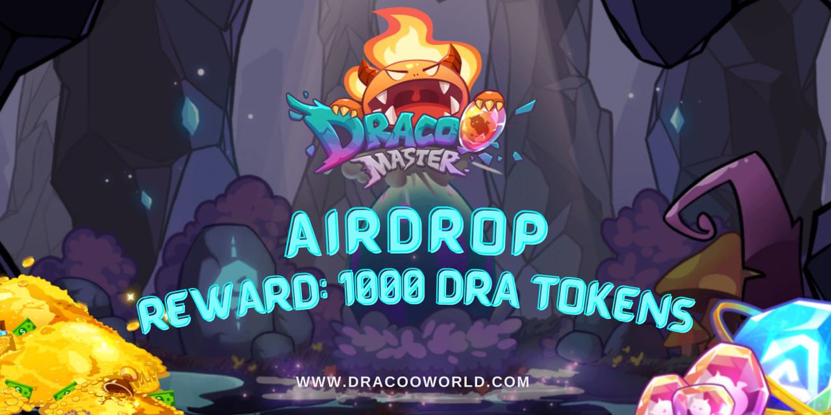 🕵🏻‍♂️ Airdrop: Dracoo Master 
💲 Reward: 5 DRA
👨‍👨‍👧 Referral: 50 DRA
⏳ Distribution: 15th March, 2022
📰 End Date: 72 hours after listed
🌐 Website: dracooworld.com

🟠 Start The Airdrop Bot
t.me/DracooMasterOf…
