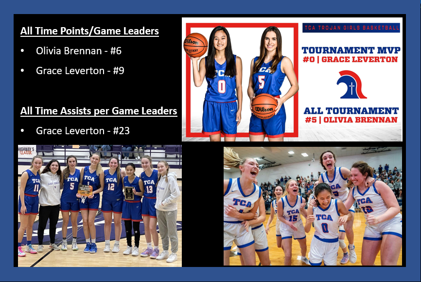 BballTca's tweet photo. Thank you to our departing Seniors for great careers!  Congratulations to Olivia Brennan and @LevertonGrace for another season of setting single-season records @TCA_Addison

@PGHTexas @DfwSpot @laqthompson @TXHSGBB @me_wbb @JeffinAddison https://t.co/9rSes2aNHt