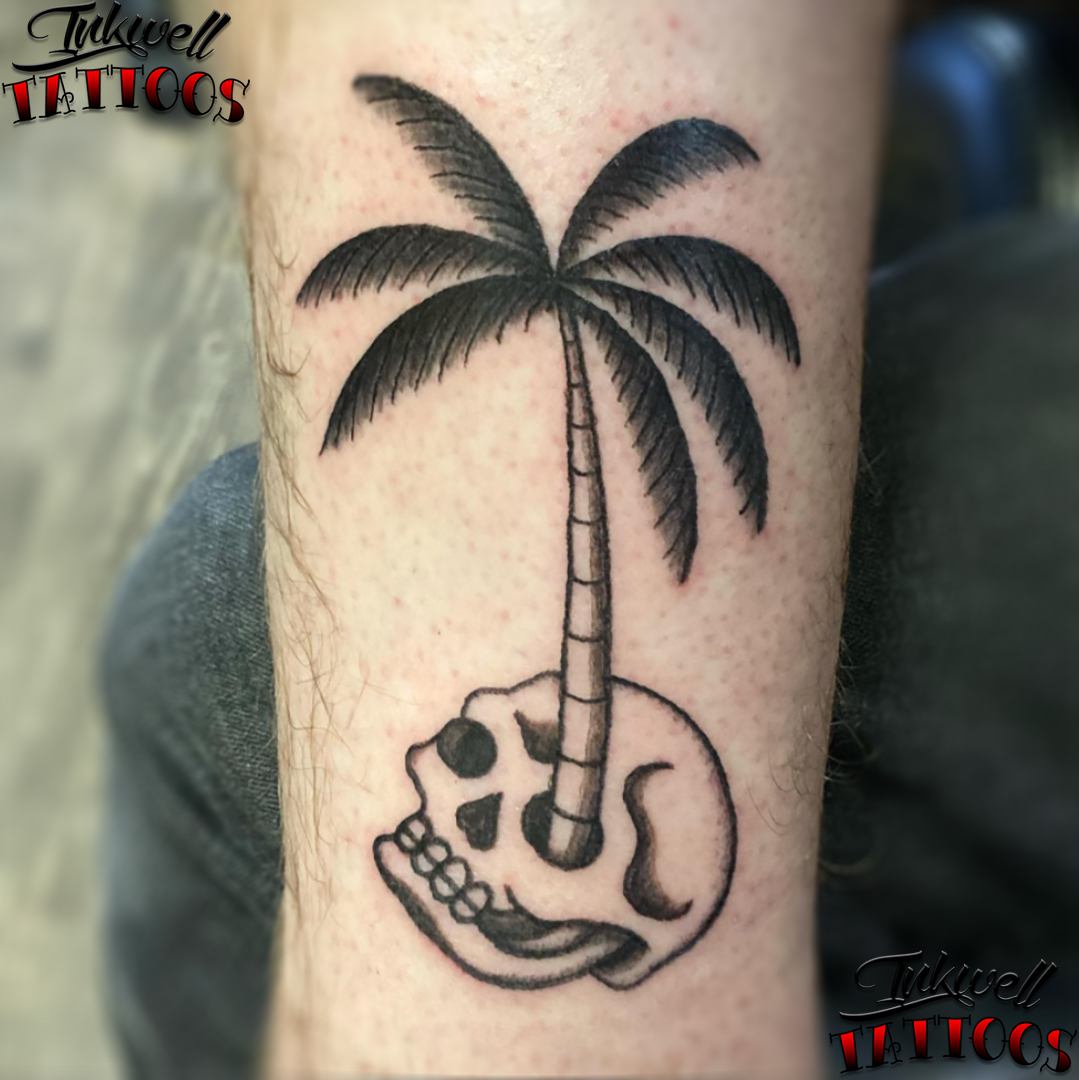 DESTROYA LOGAGE  polynesian palmtree tattoo       