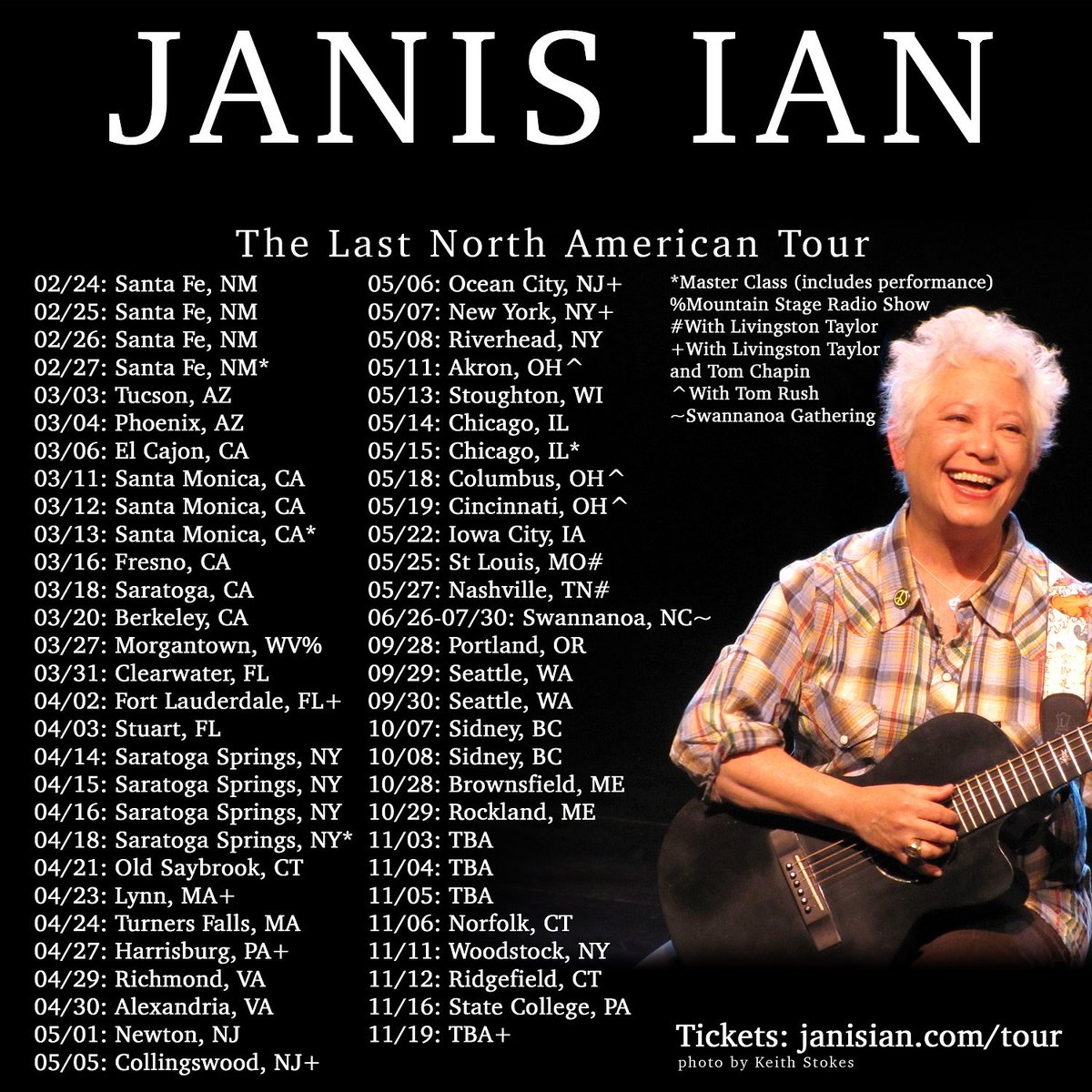 Don’t miss this chance to see my good friend, Janis Ian, in concert. She’s an incredible performer.