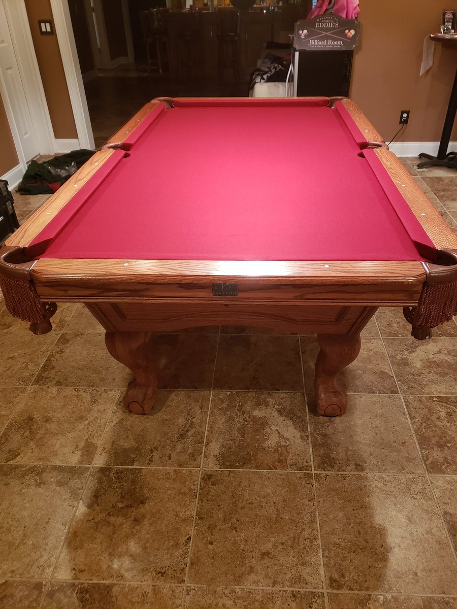 ProBilliards1's tweet photo. How it started.               How it ended. 
The Burgundy felt looks so much better. 

#ThePoolTableGuy 🎱 https://t.co/awOcYzcCY6