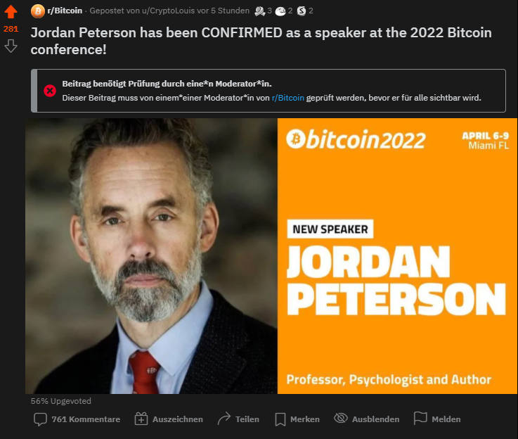 ViewToxic's tweet photo. @TheBitcoinConf @jordanbpeterson Canceling Dr. Peterson is the most Reddit thing ever... https://t.co/qvZrAoY2yM