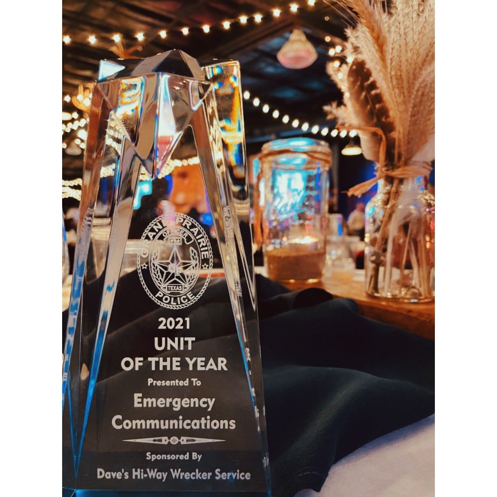 GP911Comm's tweet image. Emergency Communications was honored with Unit of the Year Award at GPPD’s awards banquet! We faced many challenges in 2021–including staff shortages, COVID, and crazy weather days—but our team showed up as their best selves to continue the important work we do. 💛📞 #iam911
