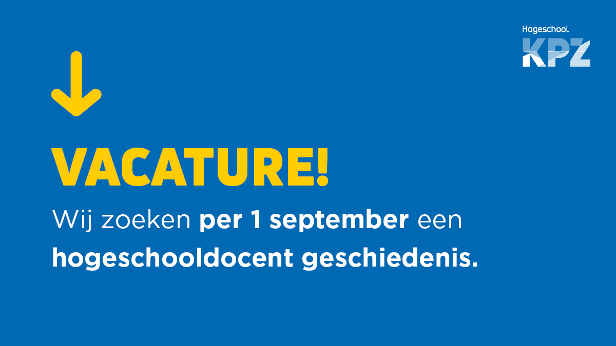 Wij zoeken een bevlogen hogeschooldocent geschiedenis (en zo mogelijk aardrijkskunde of natuur &amp; techniek). Bekijk de vacature op kpz.nl/vacatures/hoge… #werkenbijkpz #hogeschooldocent #geschiedenis #vacature