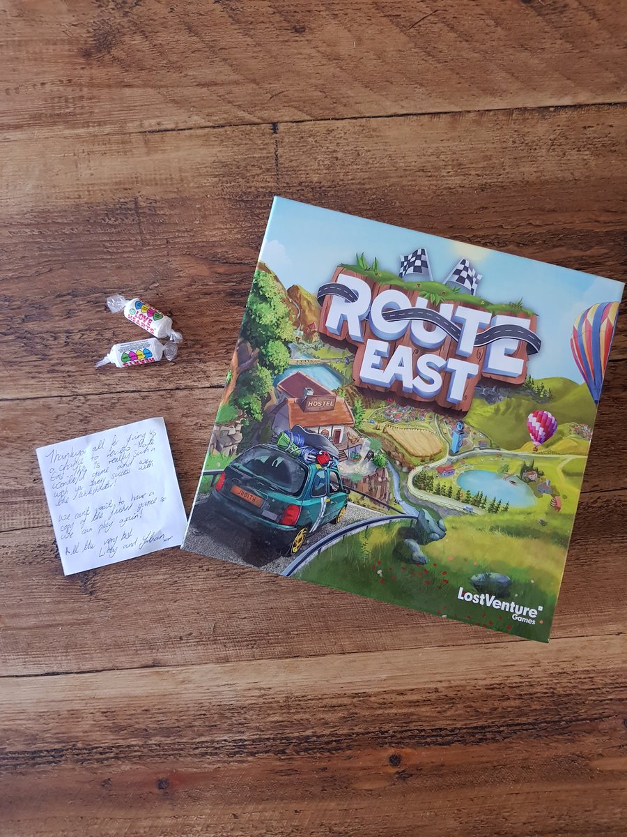 lostventurehq's tweet photo. Things that make our day:
π treats
π lovely messages
Thanks so much to @BoxedMeeples for not only taking the time to preview #RouteEast but also sending us a hand-written note and candy (Petra already called dibs) with the prototype return package.
You meeples ROCK!! π₯° https://t.co/0cmoVRsaIt