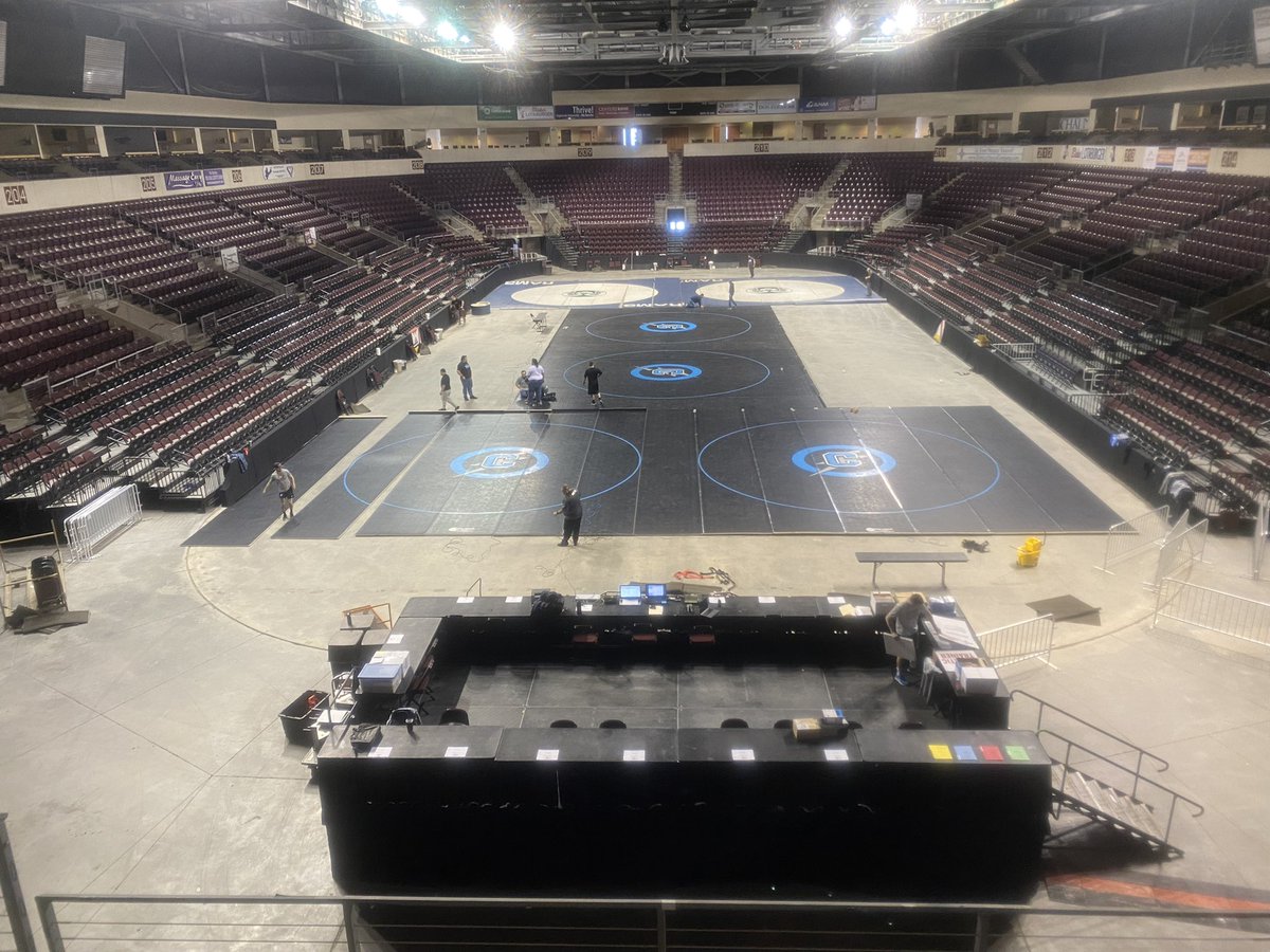 Setup for the NM National Guard State Wrestling Championships @GuardTheZia