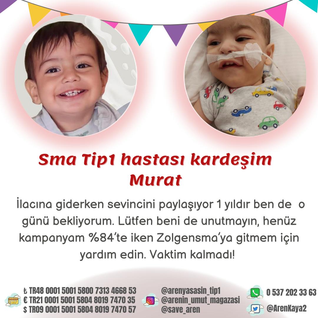 @MurataNefesOl kardeşim çok şükür bu mücadeleyi kazandı. En az onun kadar mutlu, sevinçli e heyecanlıyım. Ben de onun arkasından gitmek için gün sayıyorum. Kardeşimin elinden tutan tüm abla ve abilerim de benim elimden tutar mı? #SMADegilMuratKazandı